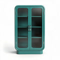 Armoire en métal vert avec portes vitrées dimensions 80 x 50 x 130 cm