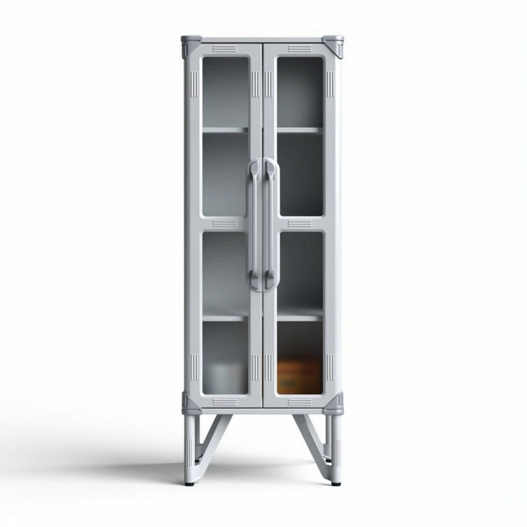 Armoire en plastique transparent de rangement 60 x 30 x 180 cm grise