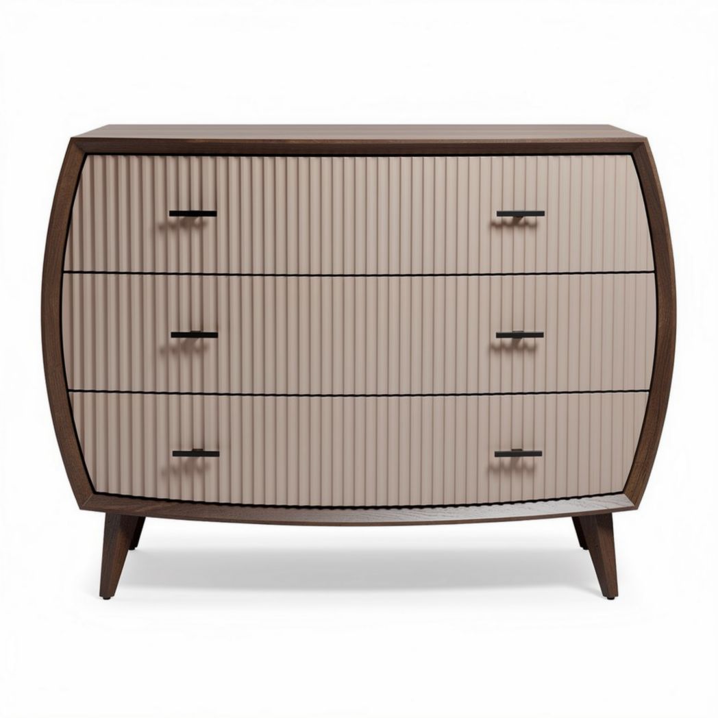 Commode en bois avec trois tiroirs en relief dimensions 90 x 45 x 80cm