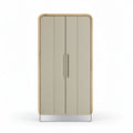 Armoire de rangement en bois et métal couleur beige 70 x 40 x 150cm