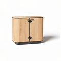 Meuble de rangement en marbre beige et métal doré 60 x 30 x 40cm