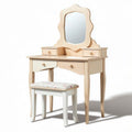 Coiffeuse en bois avec miroir et tabouret rembourré dimensions 80 x 40 x 75cm