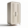 Armoire en bois clair avec portes striées 150 x 80 x 200cm pour rangement