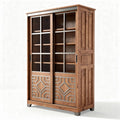 Vitrine en bois de chêne avec portes coulissantes dimensions 100 x 40 x 180cm
