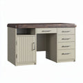 Bureau en bois avec tirroirs et rangement coloris beige 120 x 60 x 75cm
