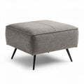 Pouf avec pieds en métal gris foncé 60 x 60 x 40cm pour salon moderne