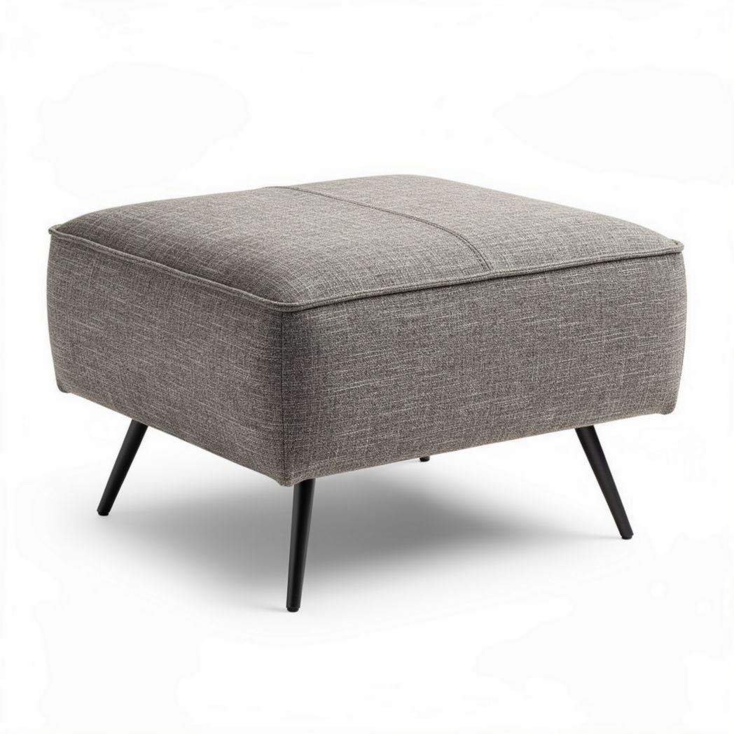 Pouf avec pieds en métal gris foncé 60 x 60 x 40cm pour salon moderne