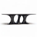 Table basse en métal noir design contemporain 150 x 80 x 75cm