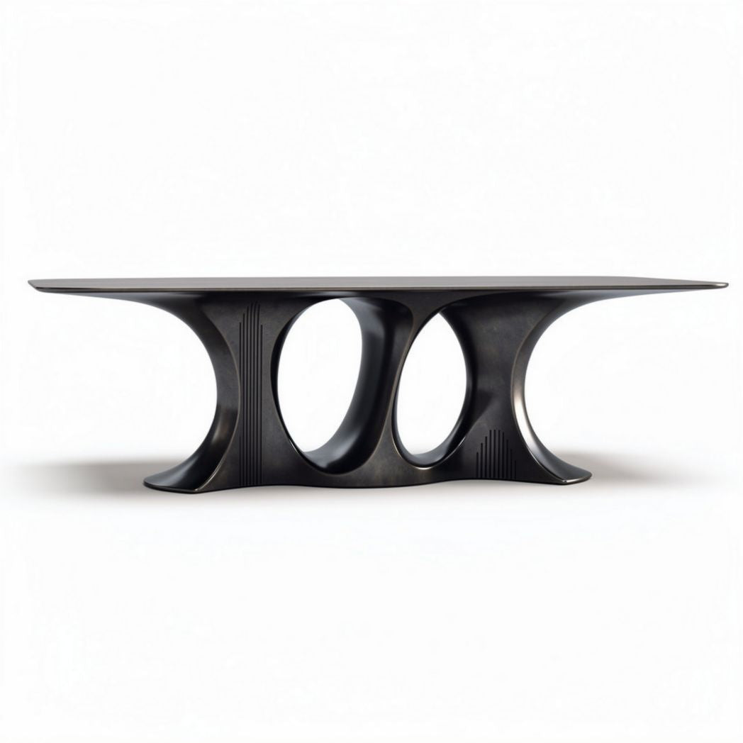 Table basse en métal noir design contemporain 150 x 80 x 75cm